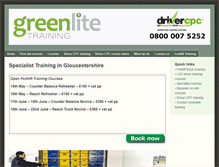 Tablet Screenshot of greenlitetraining.co.uk